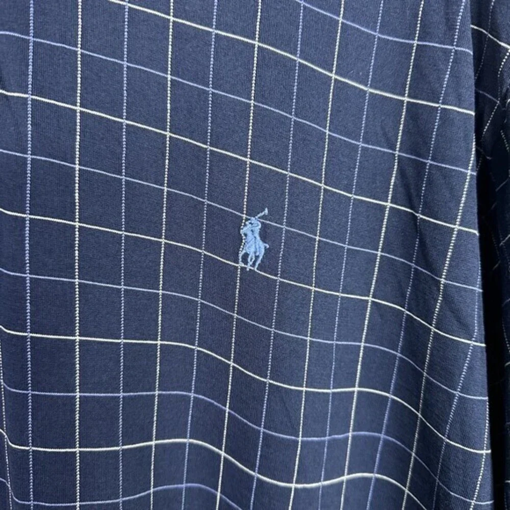 Polo Ralph Lauren Shirt Men XL Blue Plaid Short Sleeve Golf Business Preppy Polo